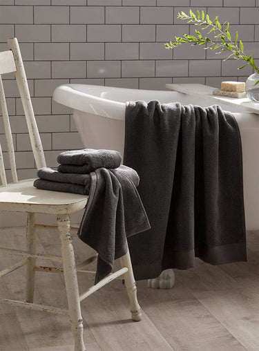 Jacquard border towels
